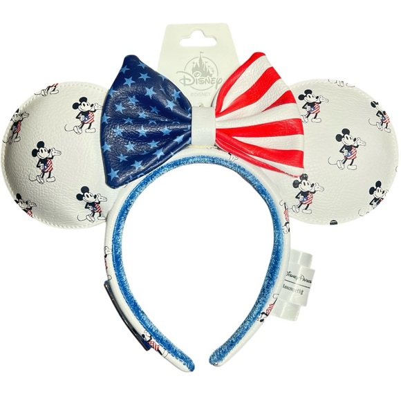 Disney Parks Loungefly Accessories - Disney Parks Loungefly Mickey Mouse Americana 4th July Bow Ear Headband